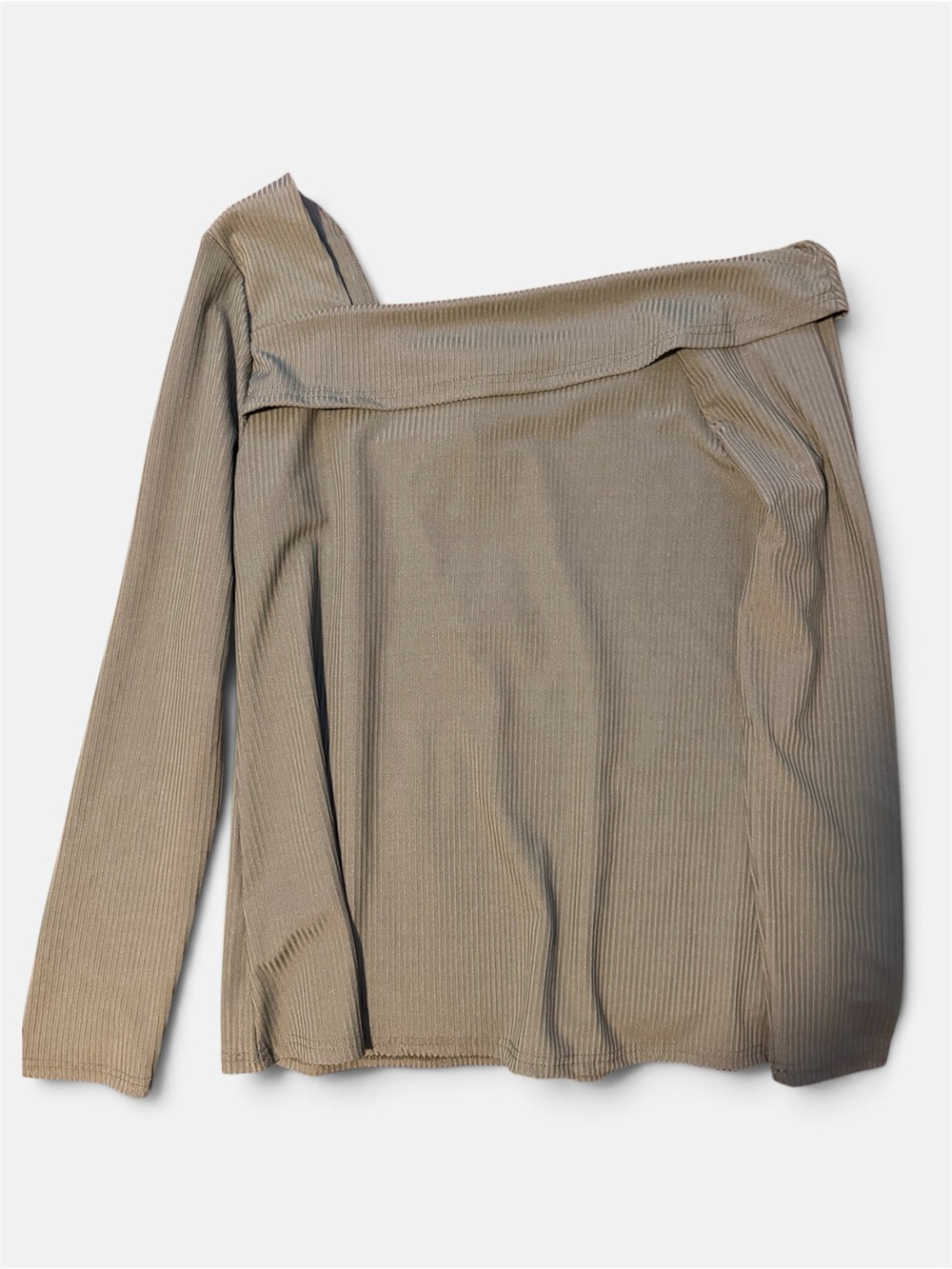 Off-Shoulder Ribbed Long-Sleeve top - Picture 2 of 4
